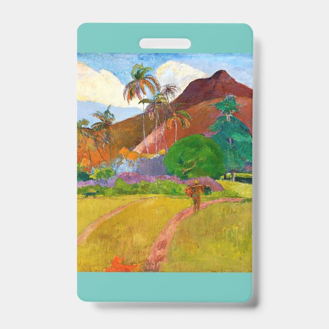 Tarjeta De Identificación La famosa pintura del paisaje tahitiano de Paul Ga (Parte frontal)