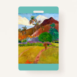 Tarjeta De Identificación La famosa pintura del paisaje tahitiano de Paul Ga