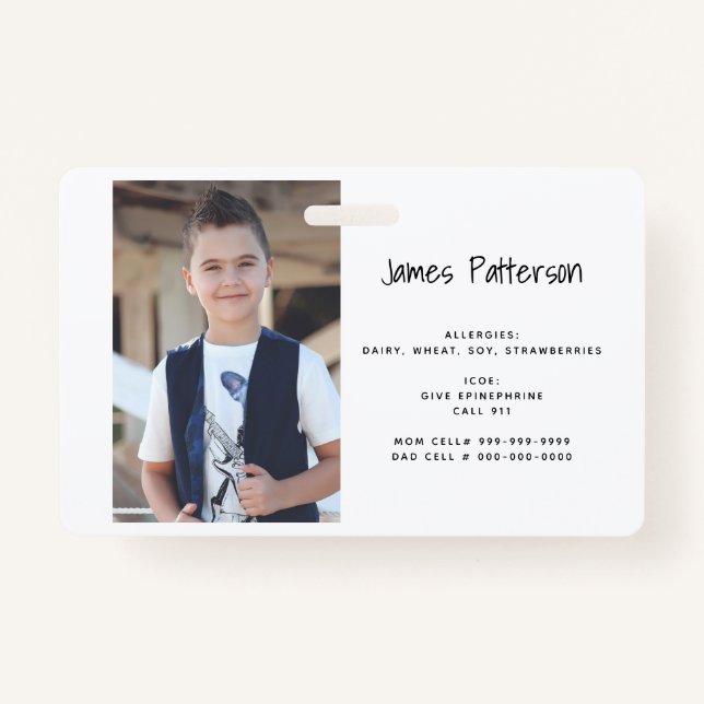 Tarjeta De Identificación La foto de encargo embroma la insignia (Anverso)