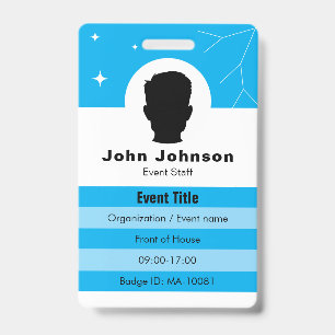Tarjeta De Identificación La insignia del evento es personalizable