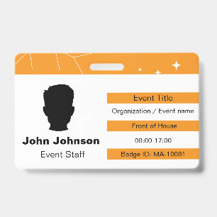 Tarjeta De Identificación La insignia del evento es personalizable.