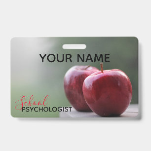 Tarjeta De Identificación La insignia del psicólogo conocido de encargo de