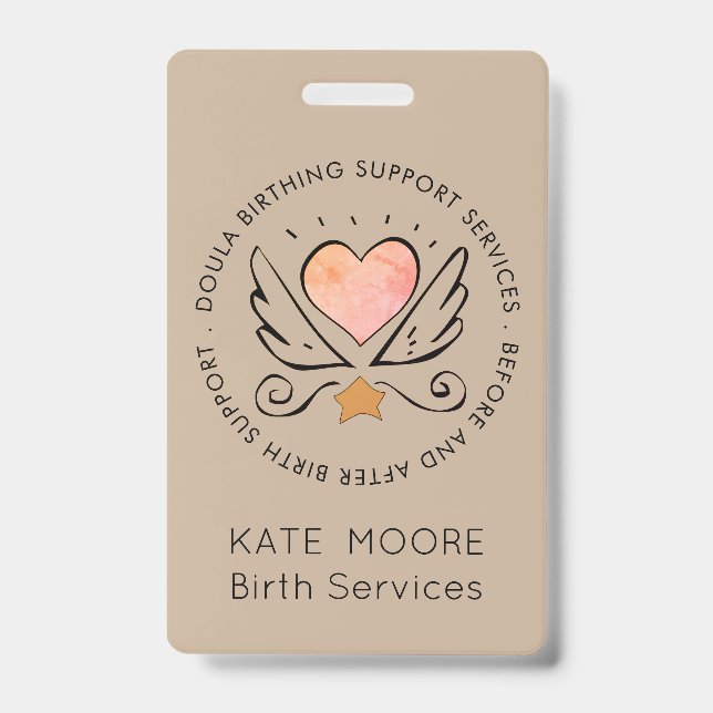 Tarjeta De Identificación La partera del entrenador de natalidad Baby Doula (Parte frontal)