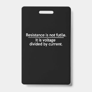 Tarjeta De Identificación La resistencia no es inútil - Ley de Ohm - Electri