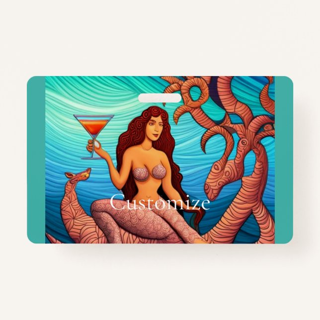 Tarjeta De Identificación La Sirenita de Martini Thunder_Cove de pelo largo (Anverso)