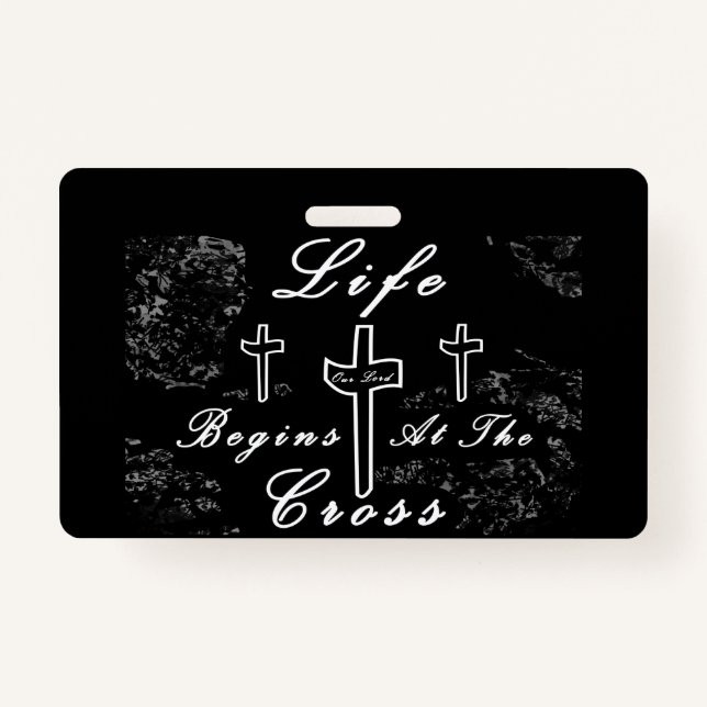 Tarjeta De Identificación La vida comienza en la cruz (Anverso)