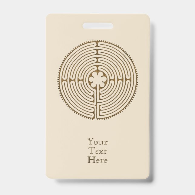 Tarjeta De Identificación Laberinto de Chartres - Símbolo Espiritual Antiguo (Parte frontal)