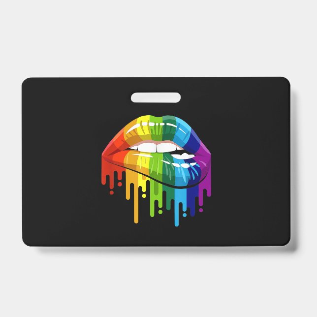 Tarjeta De Identificación Labios de arcoíris LGBT Orgullo gay (Parte frontal)