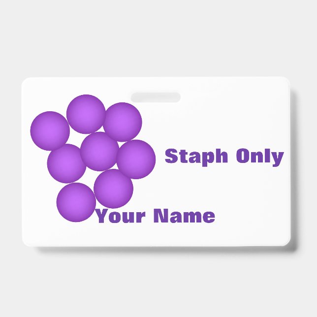 Tarjeta De Identificación Laboratorio de Microbiología solo Staph (Parte frontal)