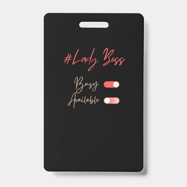 Tarjeta De Identificación Lady Boss Badge (Parte frontal)