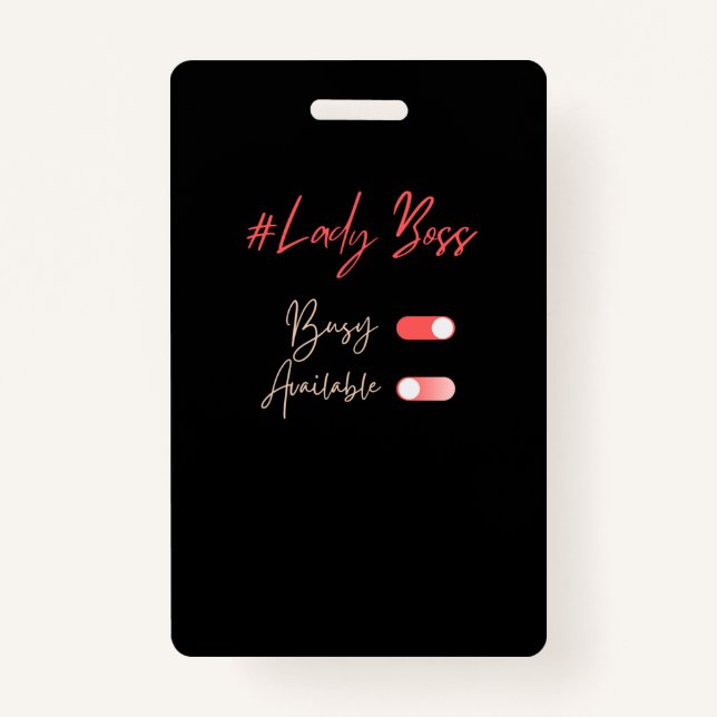Tarjeta De Identificación Lady Boss Badge (Anverso)