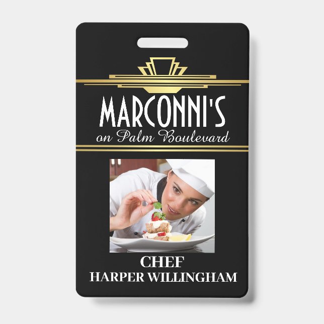 Tarjeta De Identificación Lanyard Badge, chef del restaurante (Anverso)
