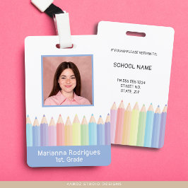 Tarjeta De Identificación Lápices de Arcoíris Personalizados Insignia de Ide