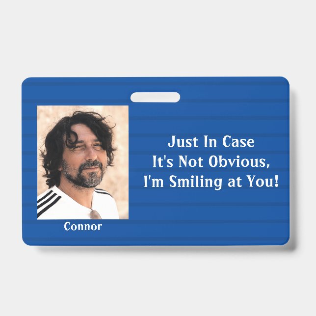 Tarjeta De Identificación Las franjas azules en Funda mi sonrisa no es obvia (Parte frontal)