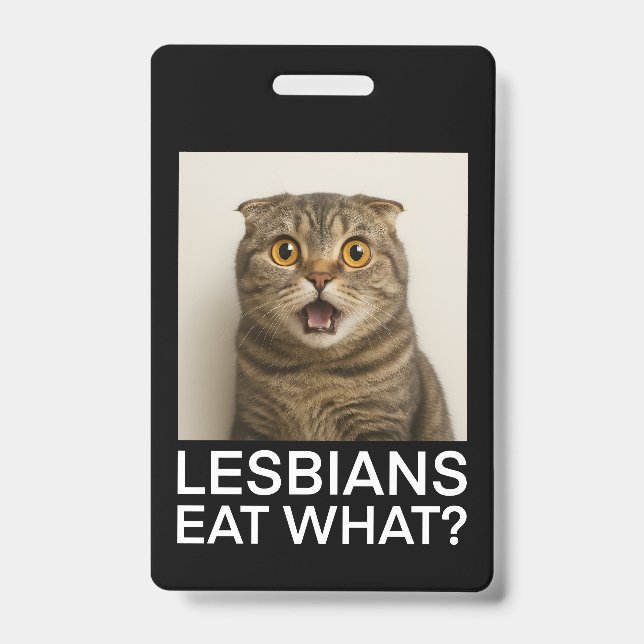 Tarjeta De Identificación Las lesbianas comen qué gracioso (Parte frontal)