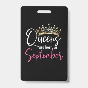 Tarjeta De Identificación Las Reinas Nacidas en Septiembre