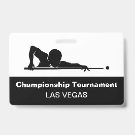 Tarjeta De Identificación Las Vegas Billiards Budget Event Badge Male Female
