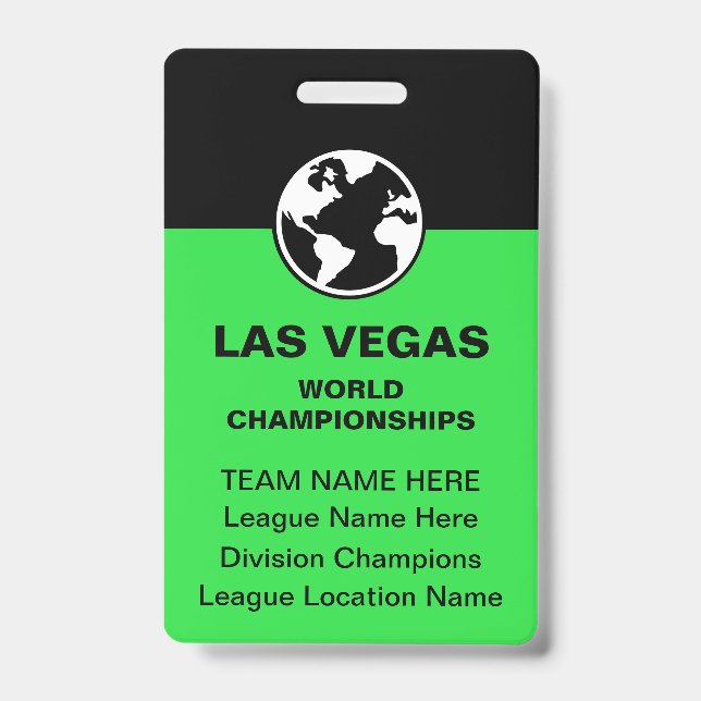 Tarjeta De Identificación Las Vegas Billiards Championship Bulk Team Badges (Parte frontal)