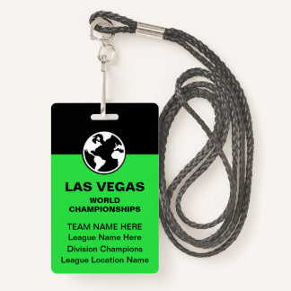 Tarjeta De Identificación Las Vegas Billiards Championship Bulk Team Badges