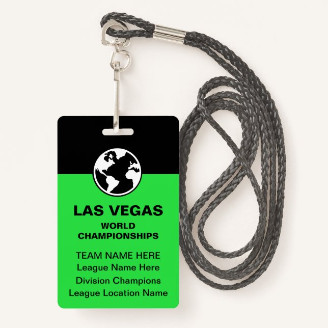 Tarjeta De Identificación Las Vegas Billiards Championship Bulk Team Badges (Anverso son cordón)