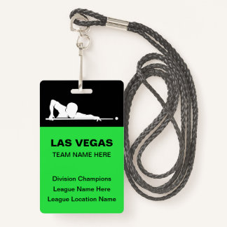 Tarjeta De Identificación Las Vegas Billiards Theme Bulk Team Name Badges