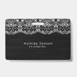 Tarjeta De Identificación Lazo floral blanco