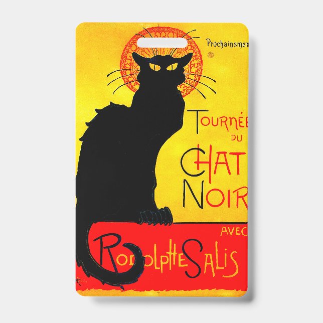 Tarjeta De Identificación Le Chat Noir Vintage (Parte frontal)