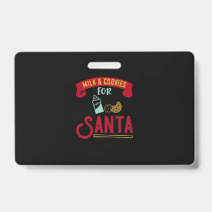 Tarjeta De Identificación Leche y galletas para Santa