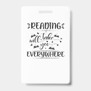 Tarjeta De Identificación Leer lectura de arte te llevará a todas partes