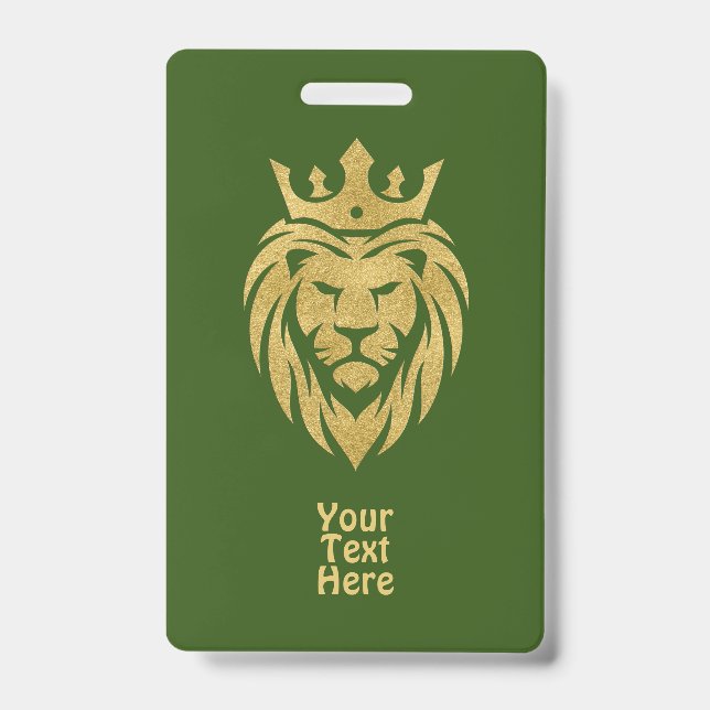 Tarjeta De Identificación León con corona - Estilo de oro 3 (Parte frontal)