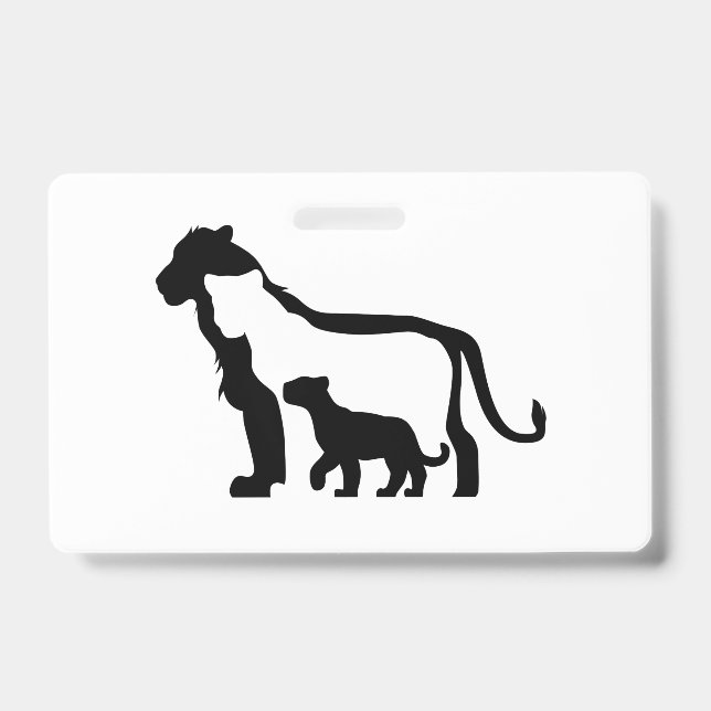 Tarjeta De Identificación Leones en Blanco y Negro (Parte frontal)