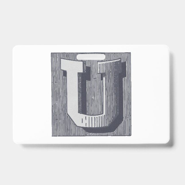 Tarjeta De Identificación Letra "U" elegante bordada (Anverso)