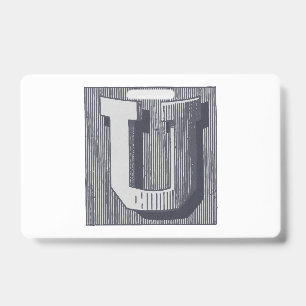 Tarjeta De Identificación Letra "U" Elegantemente Bordada