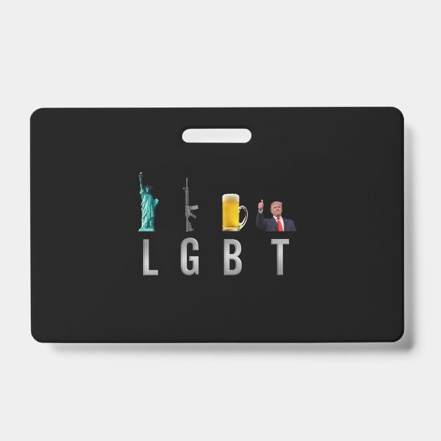 Tarjeta De Identificación LGBT - Cerveza de armas de libertad Trump 6 (Parte frontal)