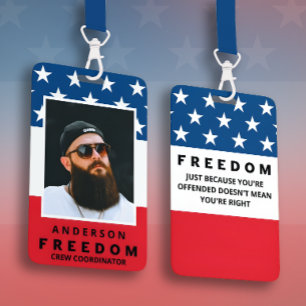 Tarjeta De Identificación Libertad Un Verdadero Patriota