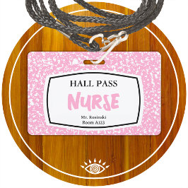 Tarjeta De Identificación libreta de composición enfermera pase de pasillo p