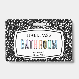 Tarjeta De Identificación libreta de composición pase de baño llavero