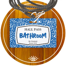 Tarjeta De Identificación libreta de composición pase de baño para educadore