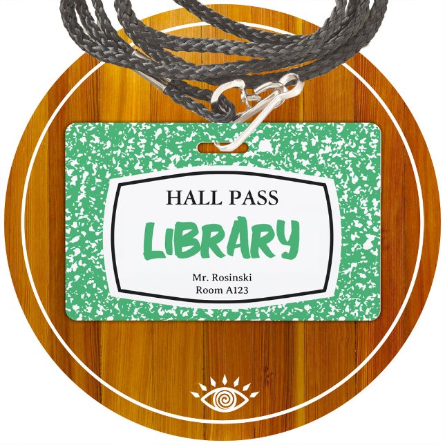 Tarjeta De Identificación libreta de composición pasillo para educadores (Subido por el creador)