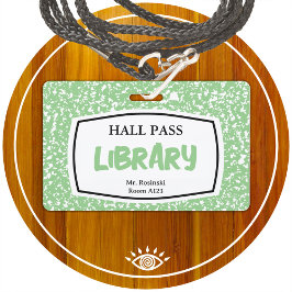 Tarjeta De Identificación libreta de composición pasillo para educadores