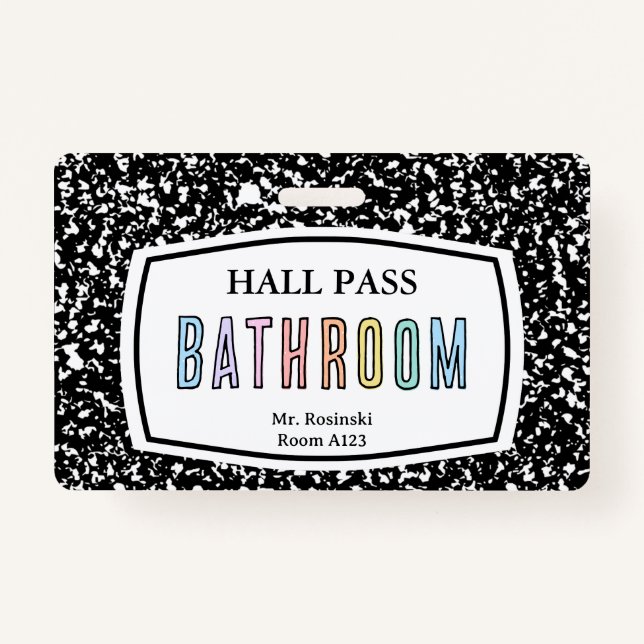 Tarjeta De Identificación libro de composición sala de baño pasarela (Reverso)