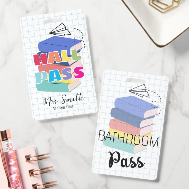 Tarjeta De Identificación Libros de pase de pasillo de baño con Lanyard para (Oficina)