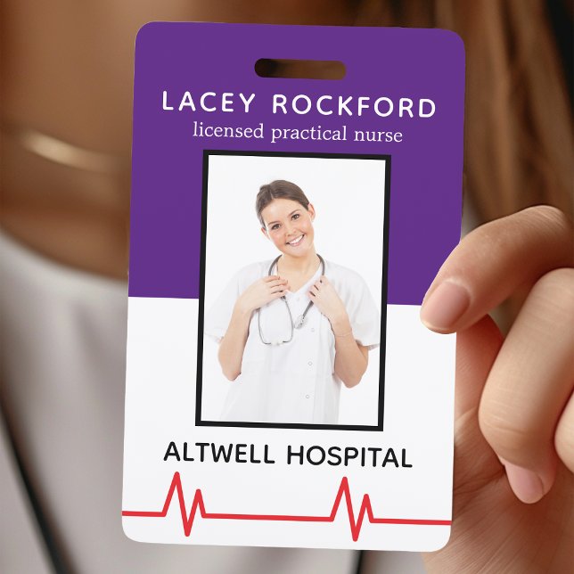 Tarjeta De Identificación Licencia de enfermera práctica LPN Foto médica púr (Subido por el creador)
