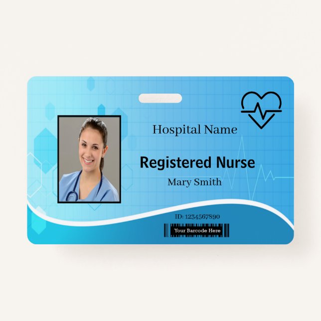 Tarjeta De Identificación Lifeline Blue Medical Heartbeat ID (Anverso)