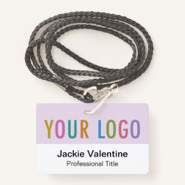 Tarjeta De Identificación Lilac Purple PVC Name Badge Lanyard Clip o Reel