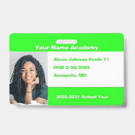 Tarjeta De Identificación Lime Hazlo tú mismo Personalizado Homeschoa