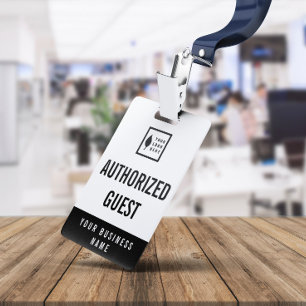 Tarjeta De Identificación Limpiar Añadir el logotipo del visitante de Office