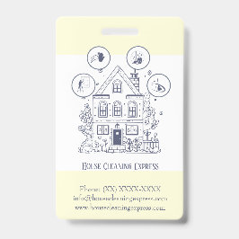 Tarjeta De Identificación Limpieza de Hogar Servicios Domésticos Encantadore
