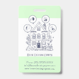Tarjeta De Identificación Limpieza de Hogar Servicios Domésticos Encantadore