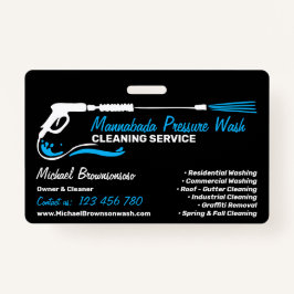 Tarjeta De Identificación LIMPIEZA DEL lavado de corriente con presión autom